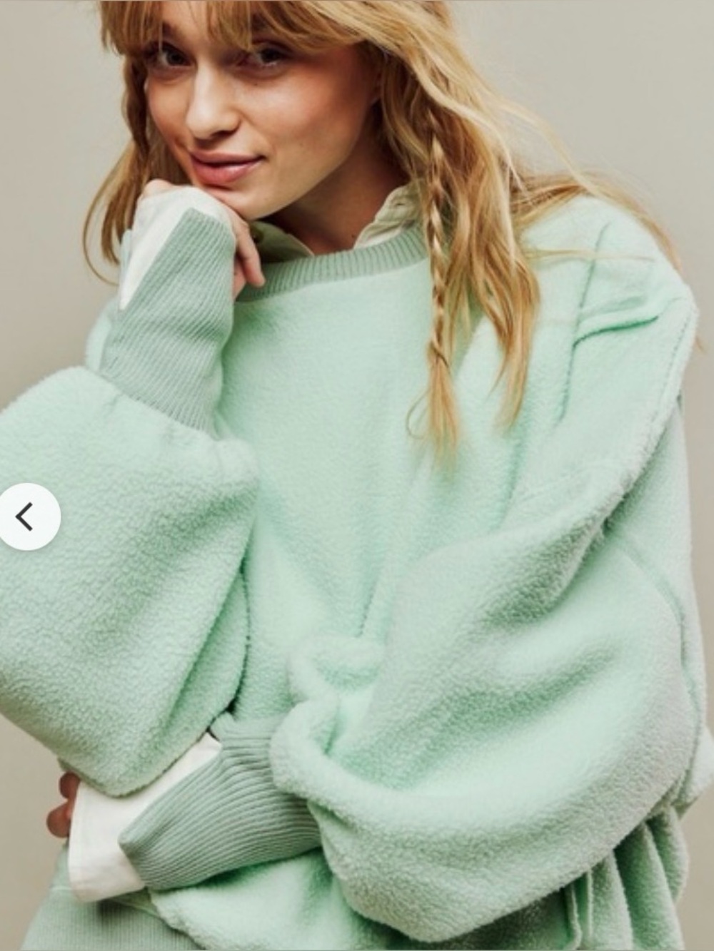 Free people cozy Camden mint green